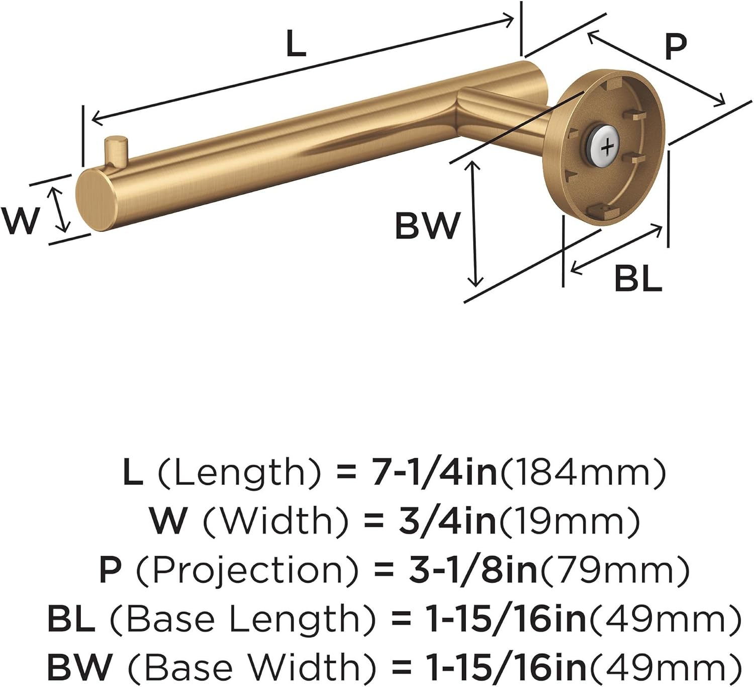 Amerock BH26540CZ arrondiChampagne Bronze Toilet Paper Holder