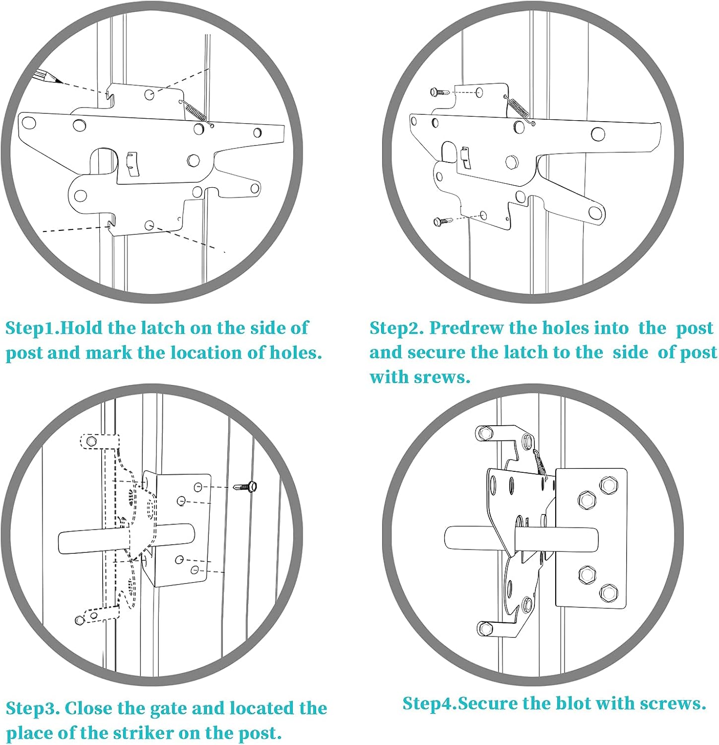 Durable Self-Closing Gate Latch for Outdoor Spaces
