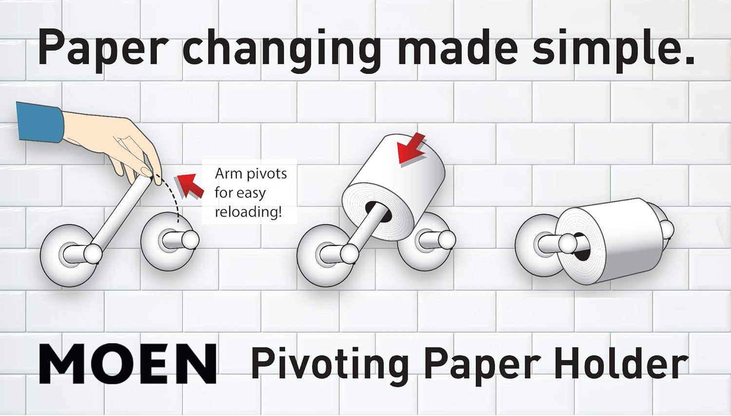 Moen YB2408CH Double Post Pivoting Toilet Paper Holder