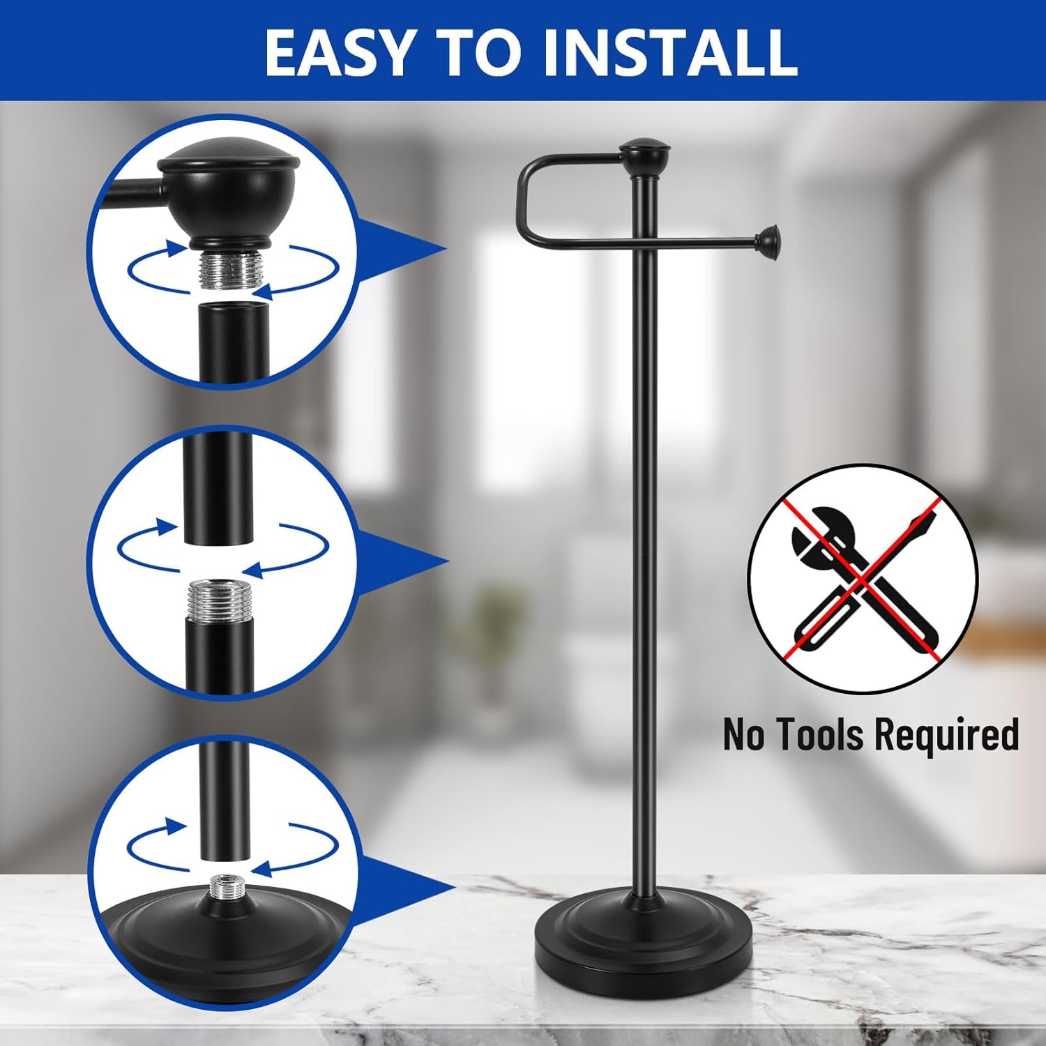 Lanburch Heavy Duty Toilet Paper Holder Stand