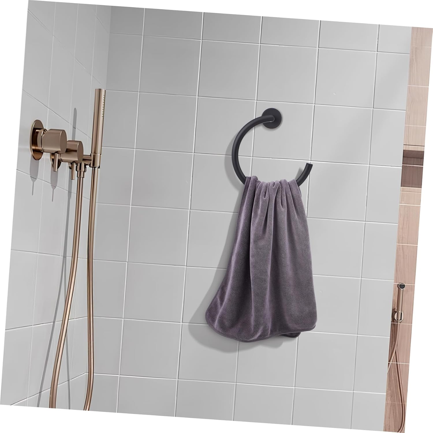 HOLIDYOYO Wall Mount Towel Ring Stainless Steel