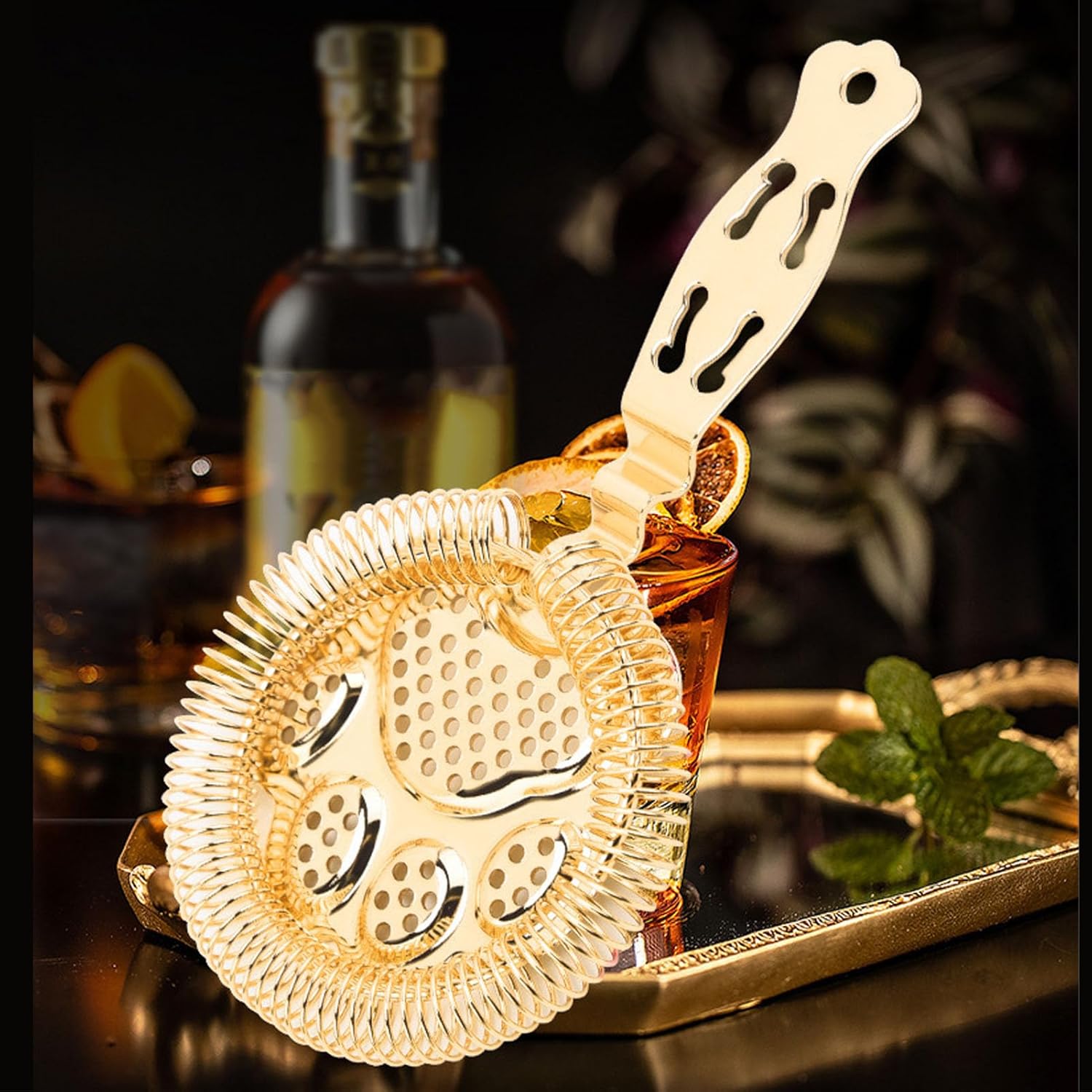 Jwthee Gold Cocktail Strainer for Bars Home