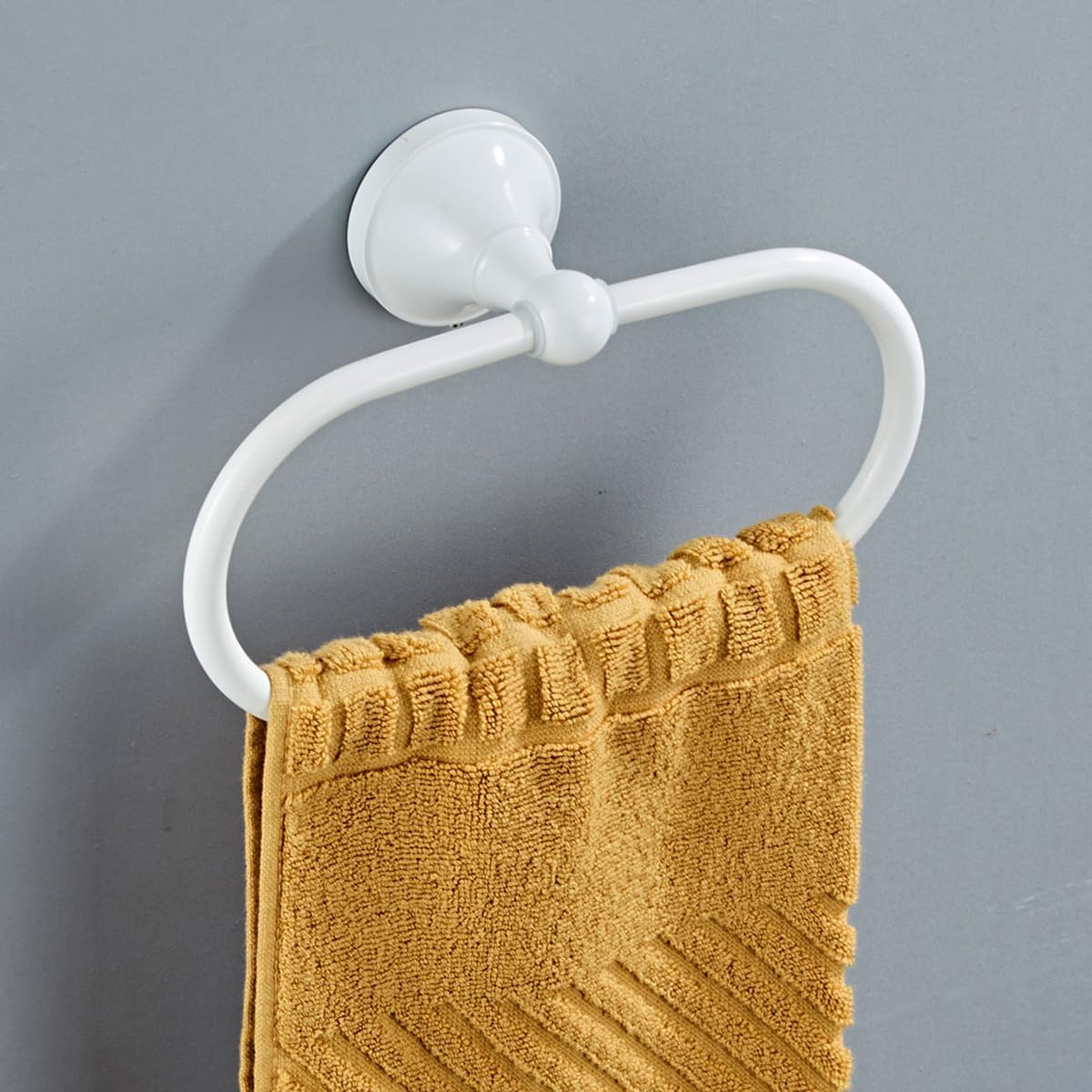 LIOOBO White Wall Mounted Towel Holder