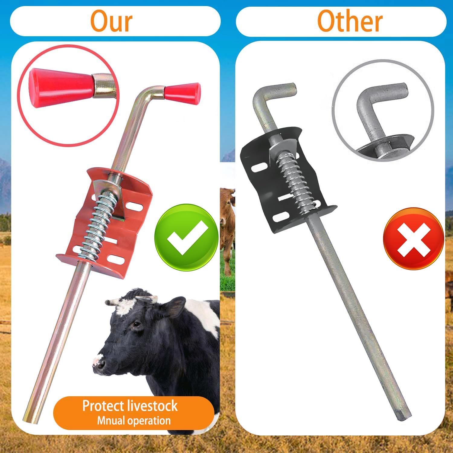 Secure Farm Gate with Farm Gate Anchor Cane Bolt