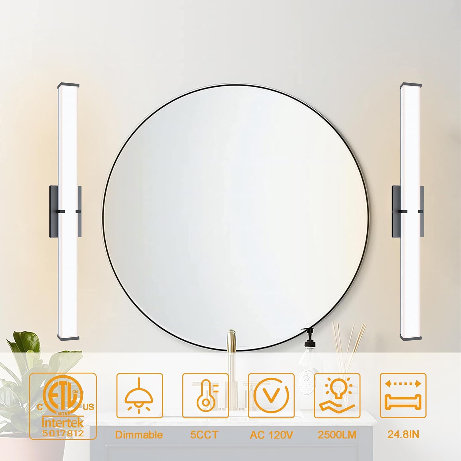 NOVELUX 248 Inch Dimmable Bathroom Vanity Light