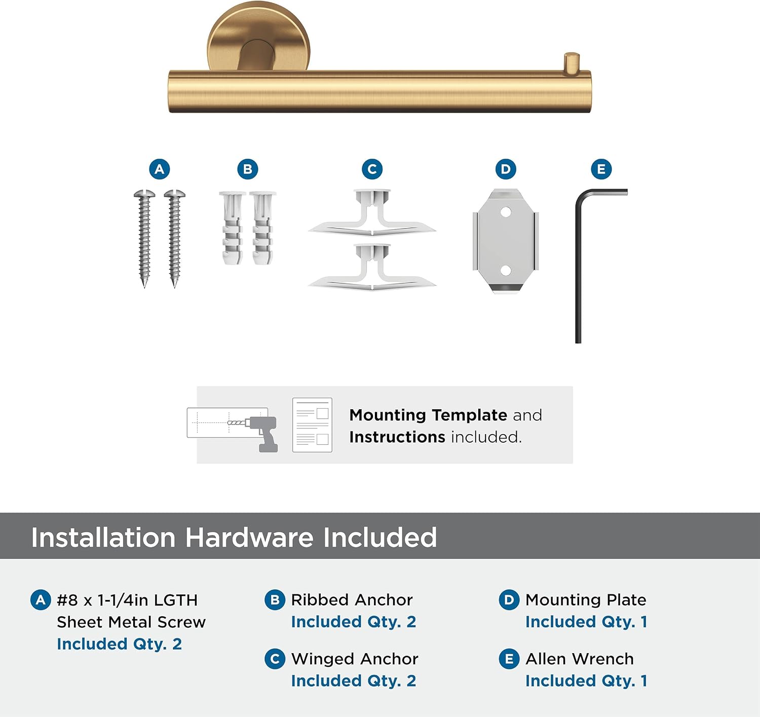 Amerock BH26540CZ arrondiChampagne Bronze Toilet Paper Holder