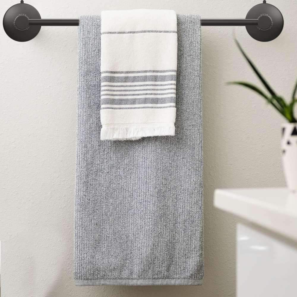 DGYB Suction Cup Towel Bar Set of 2 Matte Black