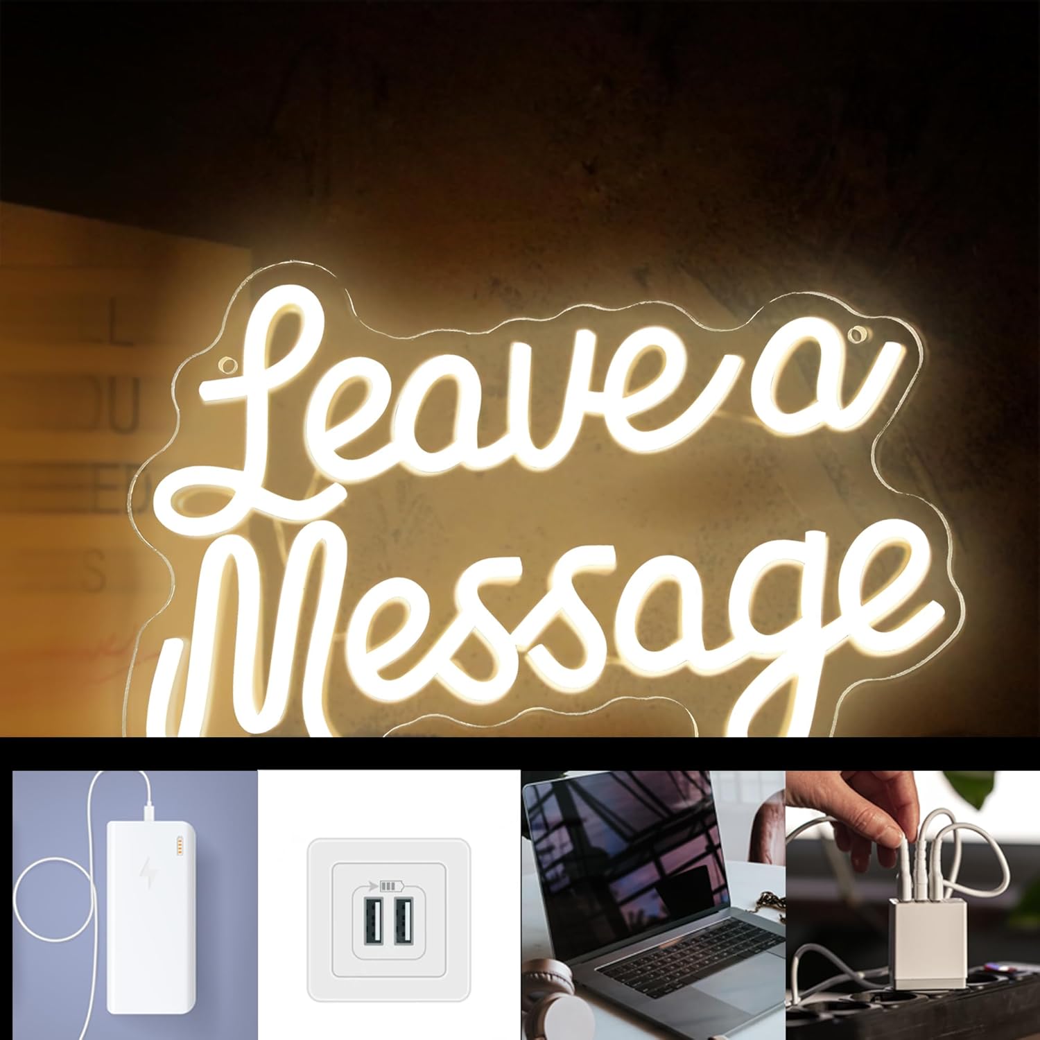 Dracey Leave a Message Neon Sign Wall Decor