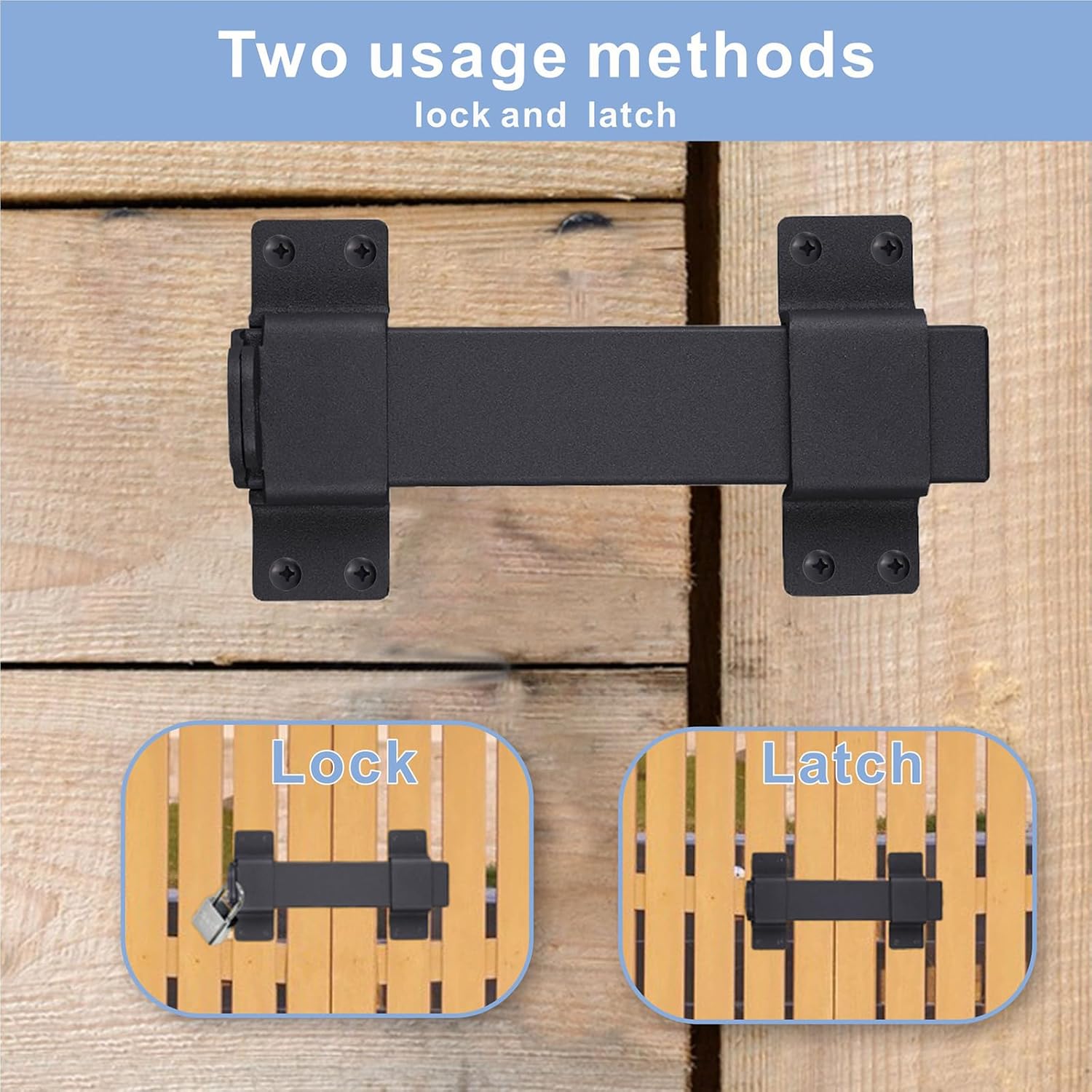 Durable Outdoor Gate Lock with Padlock Hole