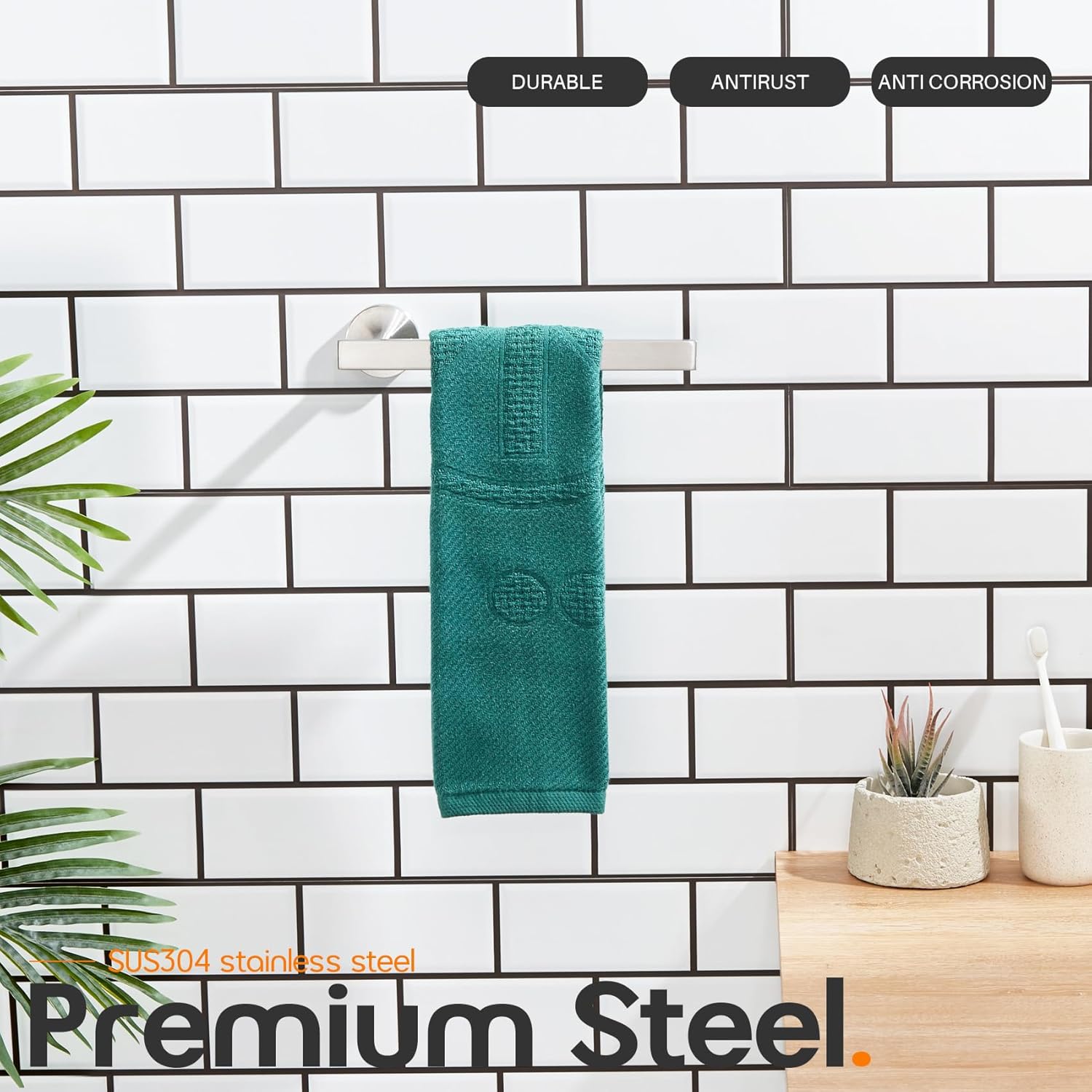 AONEON 2 Pack Stainless Steel Towel Rings Modern Bathroom Holder
