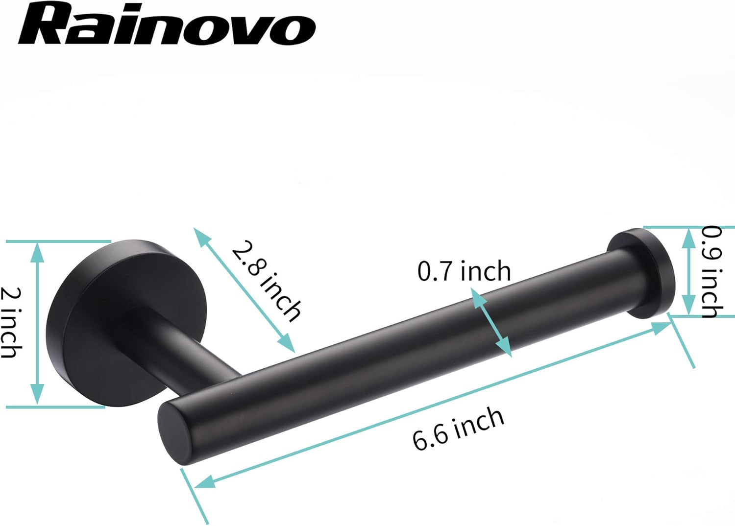 Rainovo Toilet Paper Holder Matte Black Rustproof
