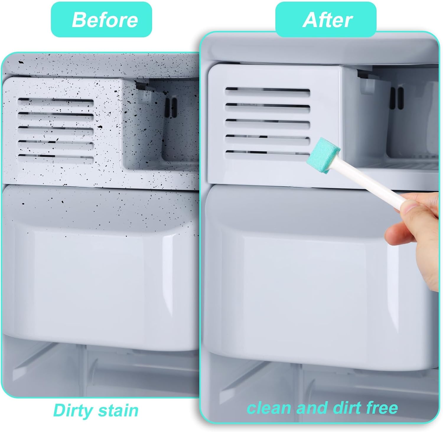 PEUTIER Ice Maker Cleaners Set - 10pcs Cleaning Brushes 2pcs Double Ended Hooks