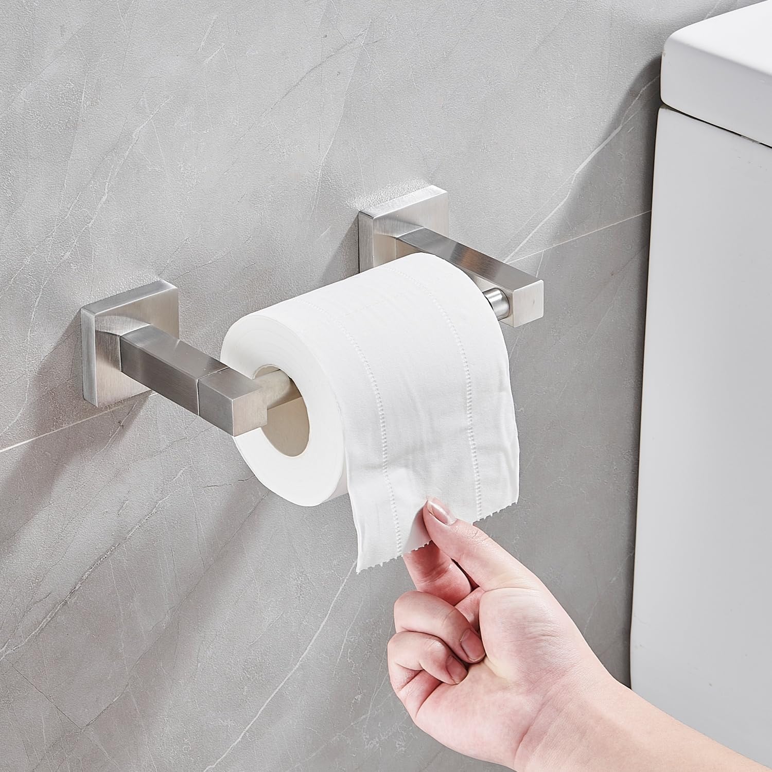 Stainless Steel Double Post Pivoting Toilet Paper Holder