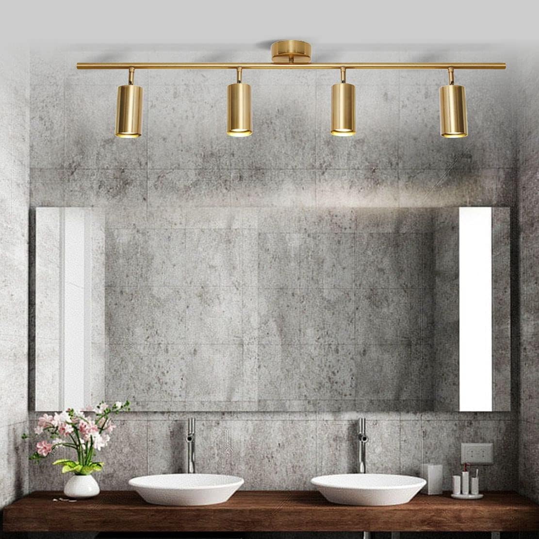 KCO 4-Light Gold LED Track Lighting Kit Brushed Brass