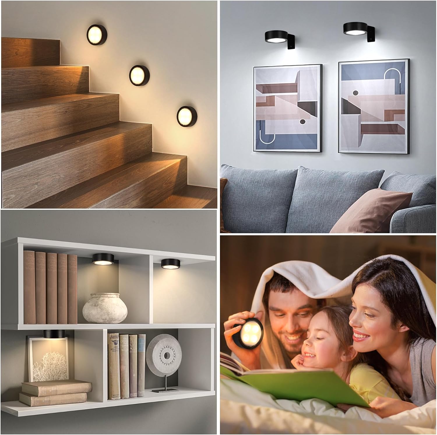 KELUOLY 4-Pack Picture Light with Remote and Dimmable Timer