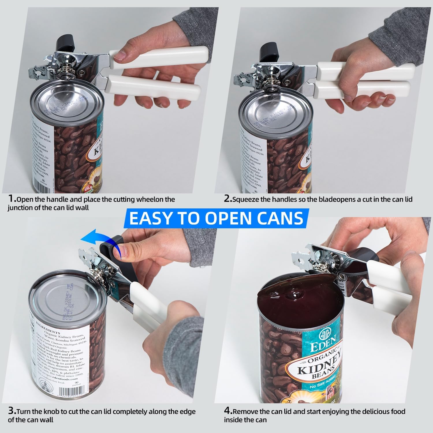 Wonforic Heavy Duty Stainless Steel Can Opener with Bottle Opener