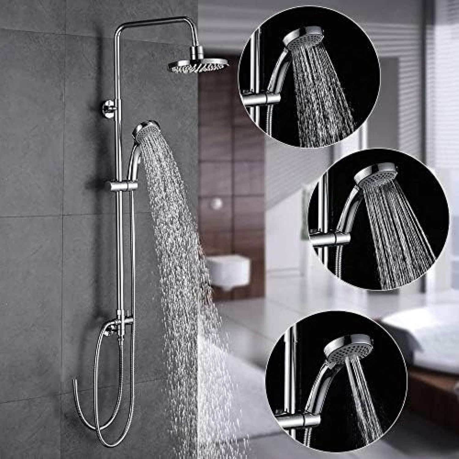 Swivel Shower Set with Hand Rain Shower Heads
