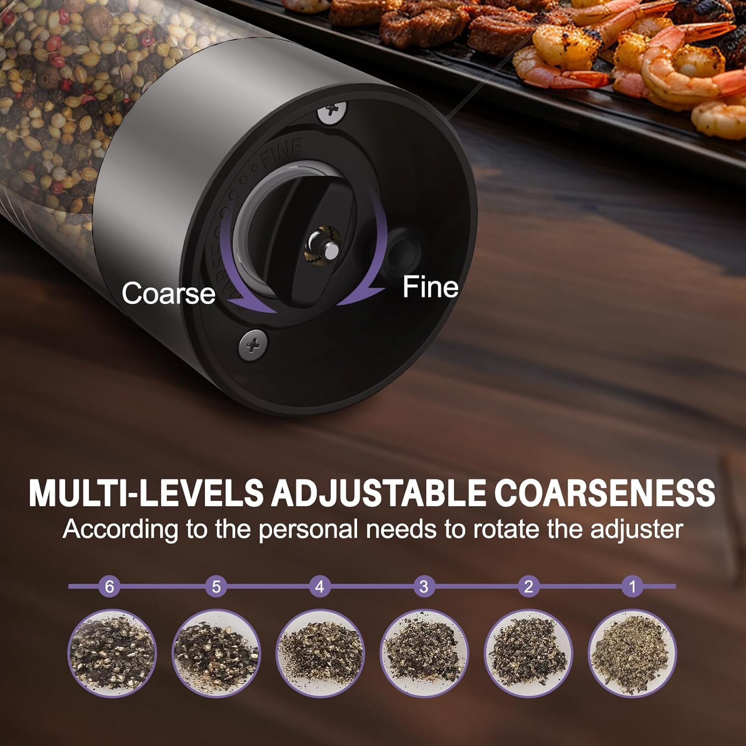 GATTLELIC Electric Salt Pepper Grinder Set