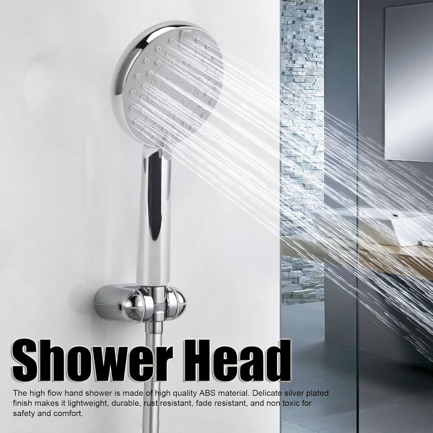 Vs 5 Pressure Settings - Ergonomic Handheld Shower Head Silver