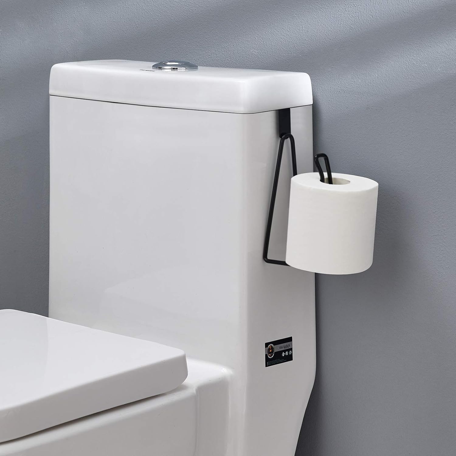 YININE Metal Toilet Paper Holder Stand Black