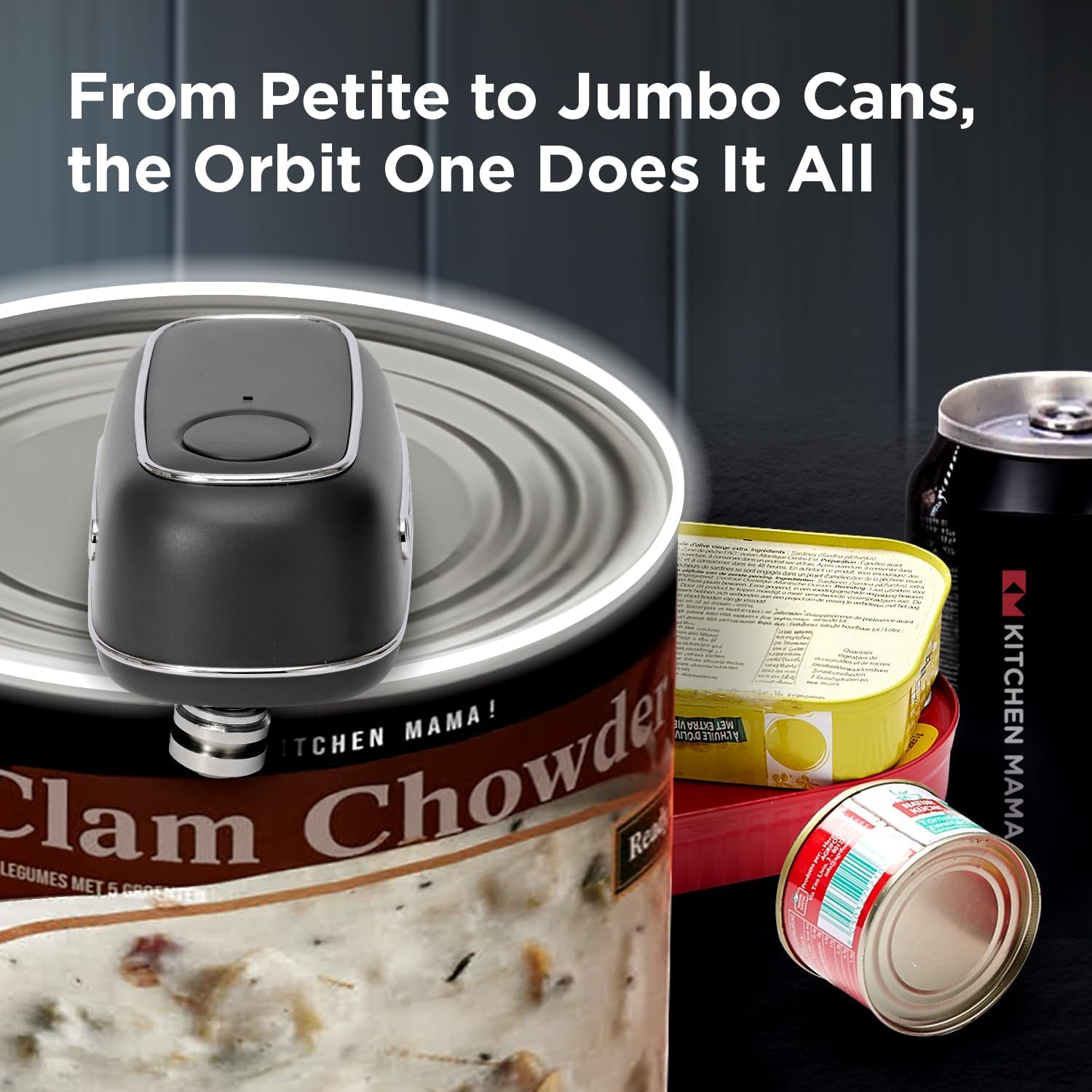 Kitchen Mama Orbit One Rechargeable Can Opener with Storage Box