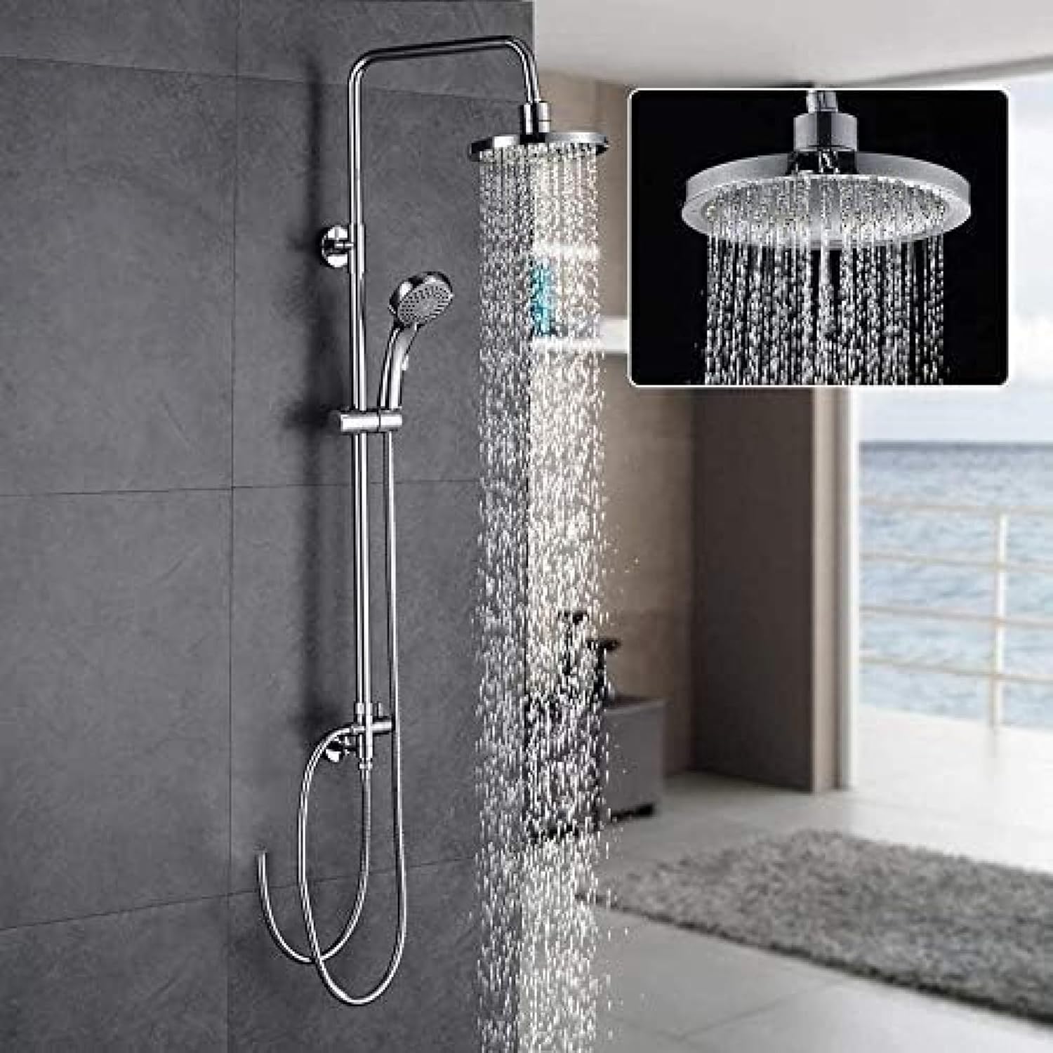 Swivel Shower Set with Hand Rain Shower Heads