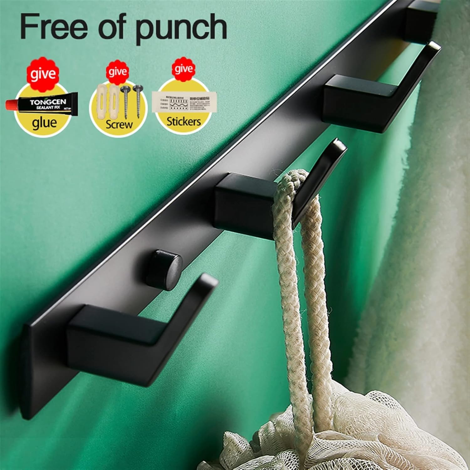 SUNESA Thick Base Robe Hook 3 Hooks Set