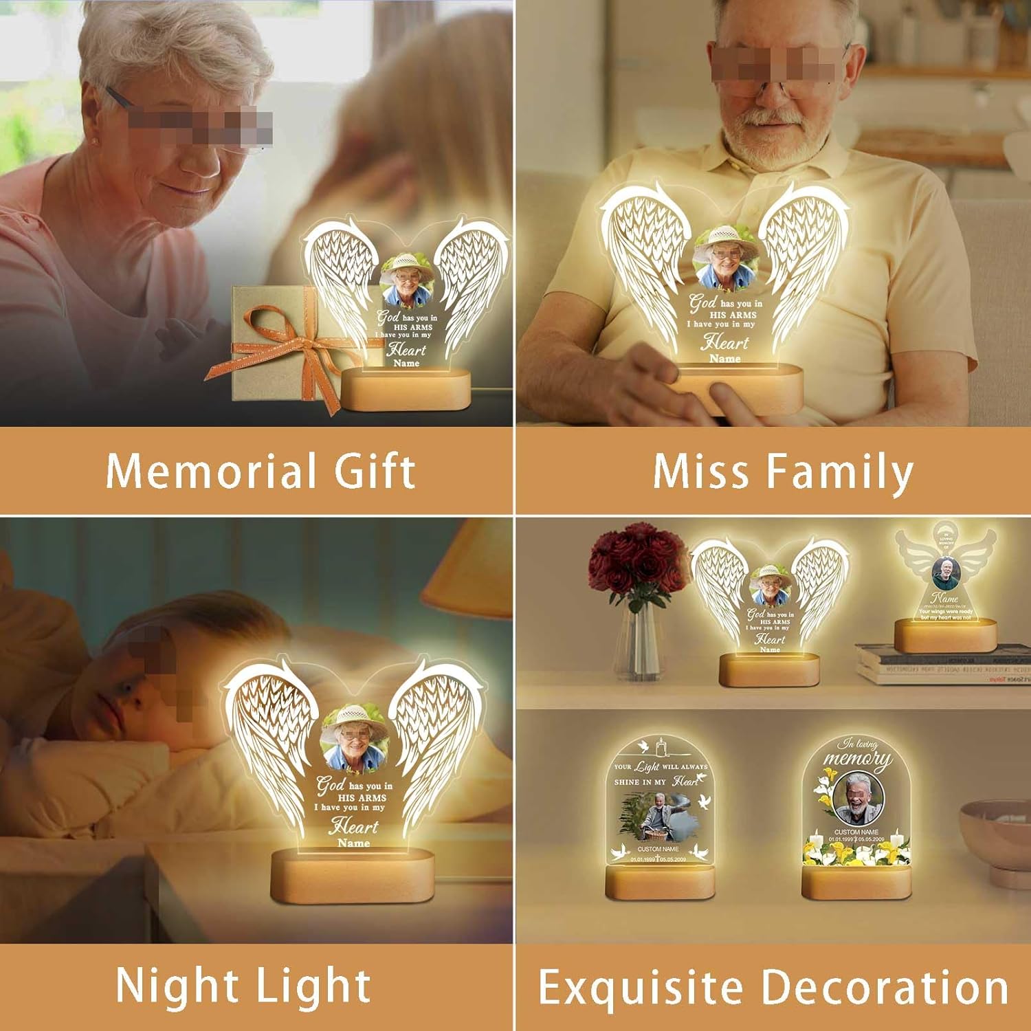 Customized Photo Night Light Acrylic Plaque Lamp