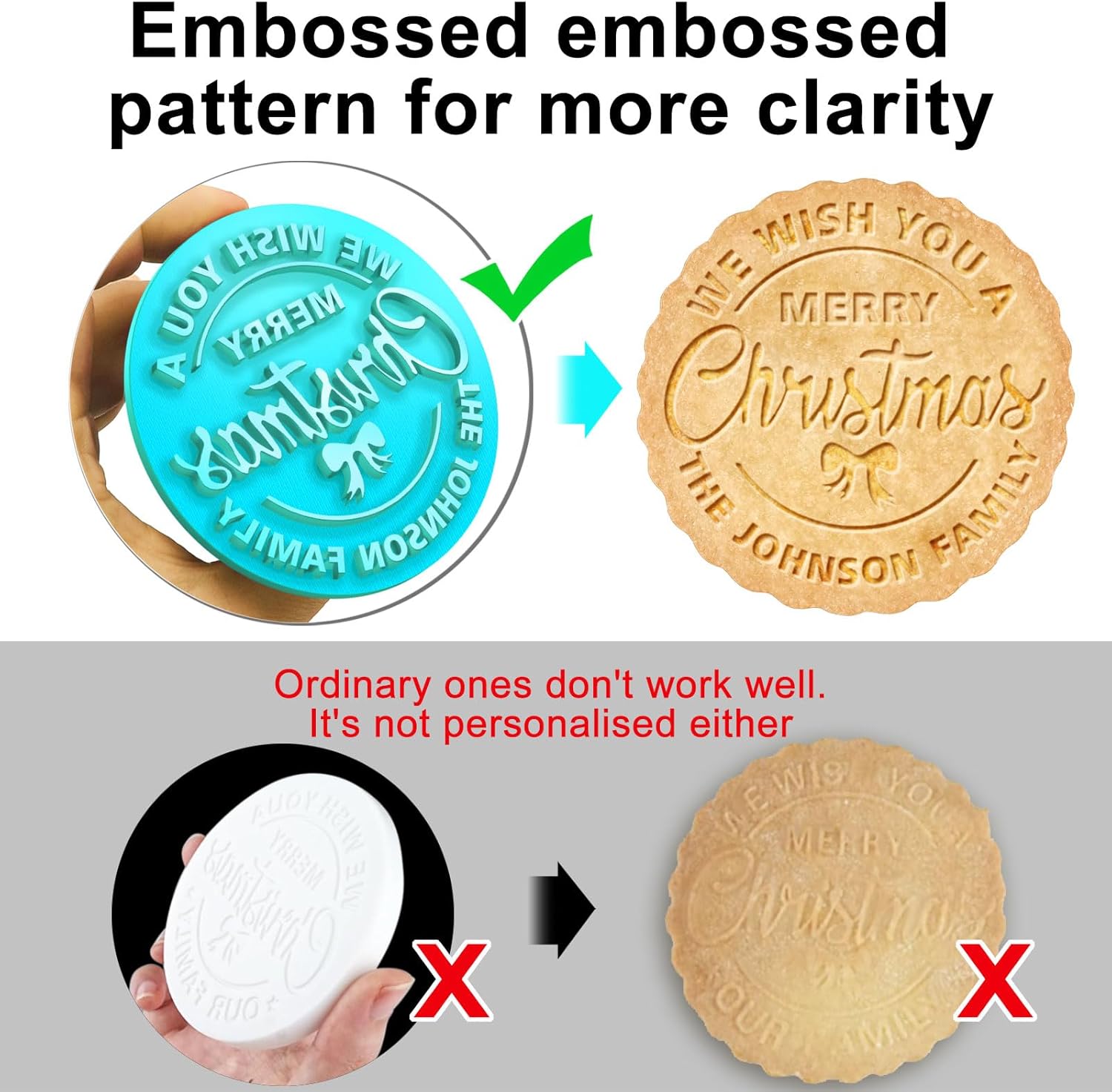 HOPELF Personalized 3D Cookie Stamp Mold Kit 1