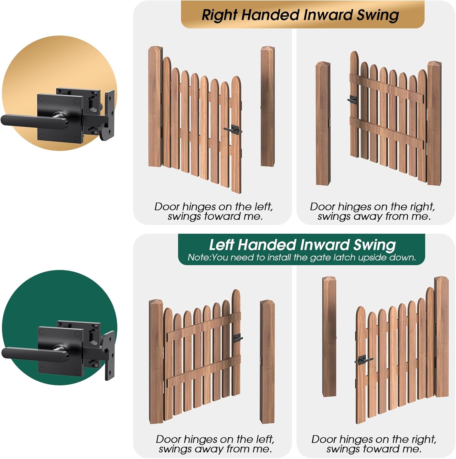 Sturdy Durable Wooden Fence Gate Latch
