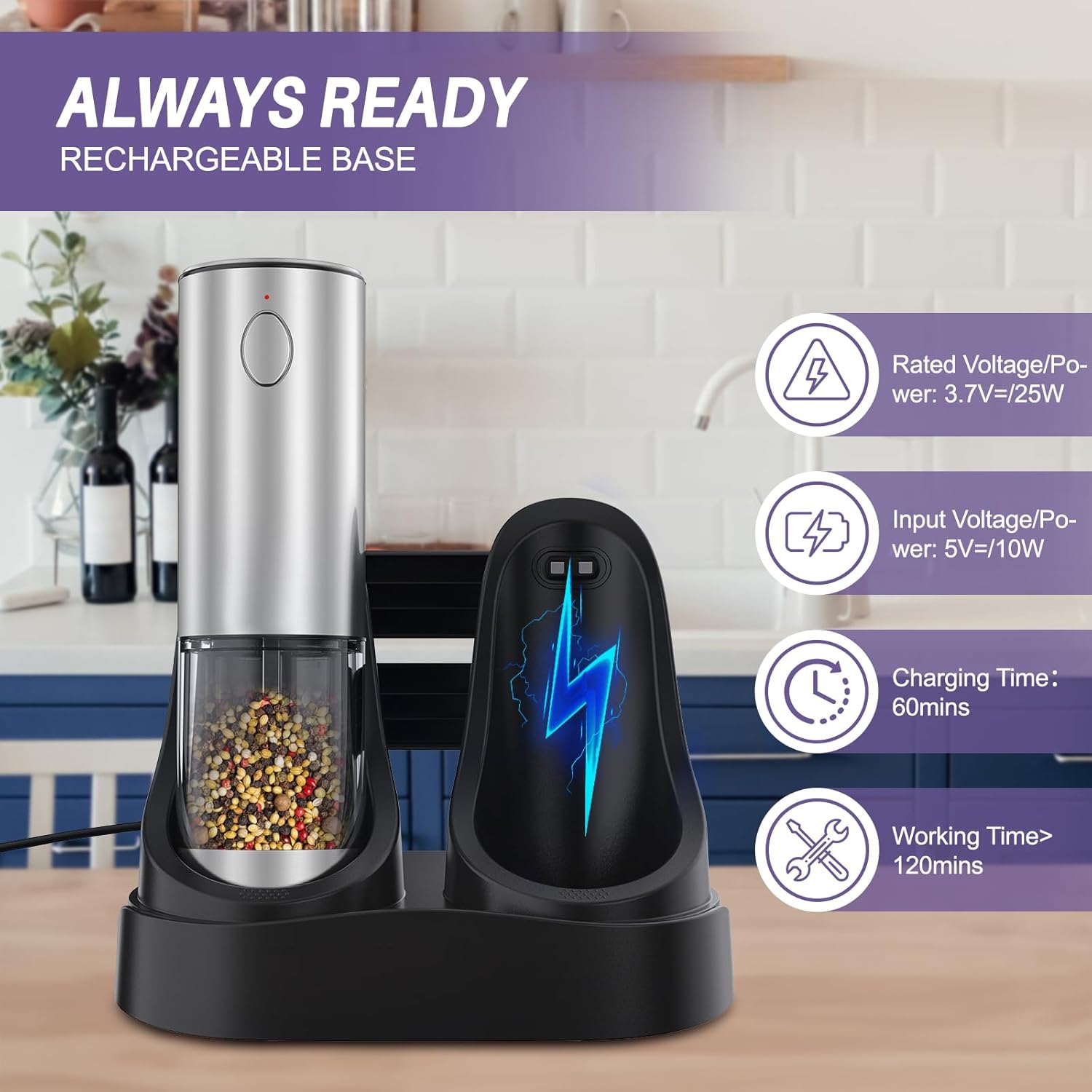 GATTLELIC Electric Salt Pepper Grinder Set