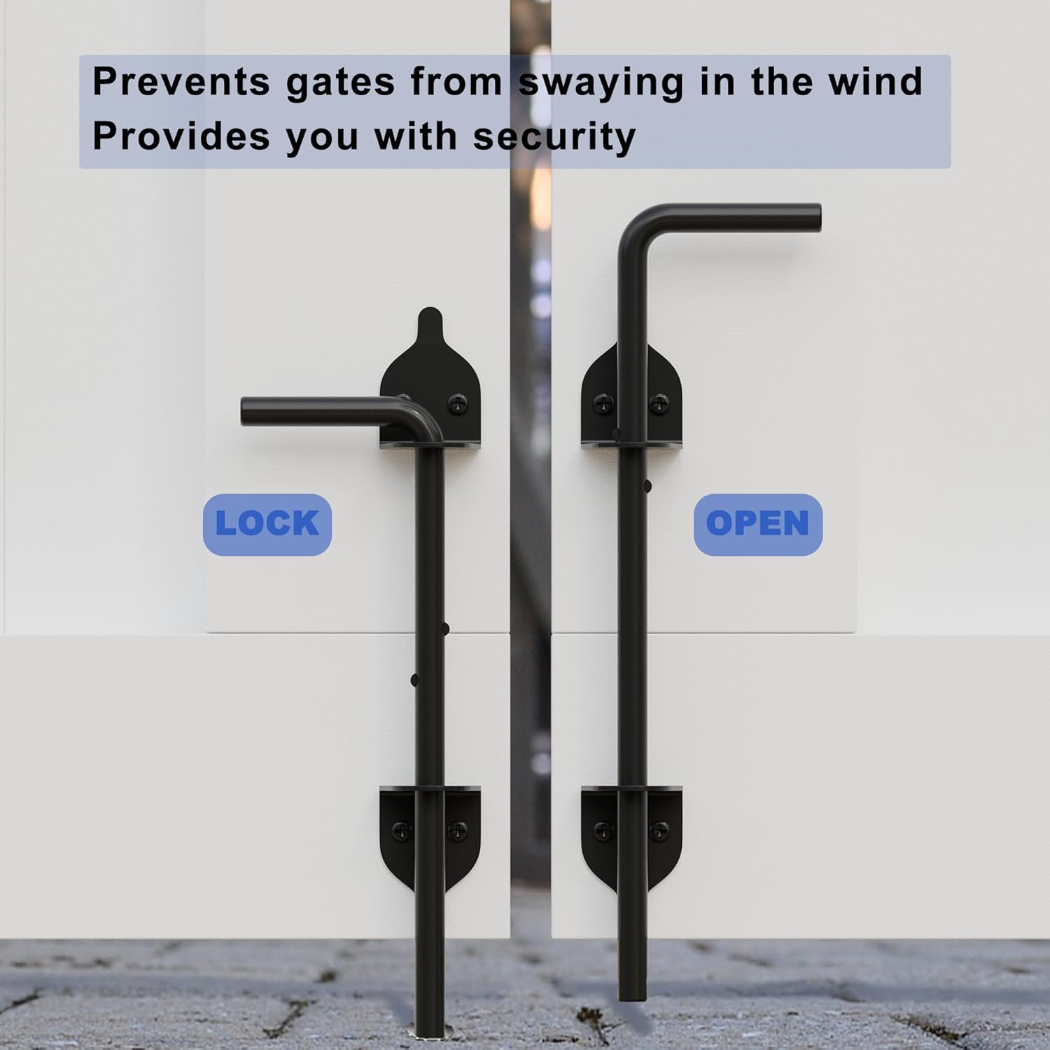12 Gate Bolt Drop Rod Wrought Iron Gate Latch for Wooden Fences