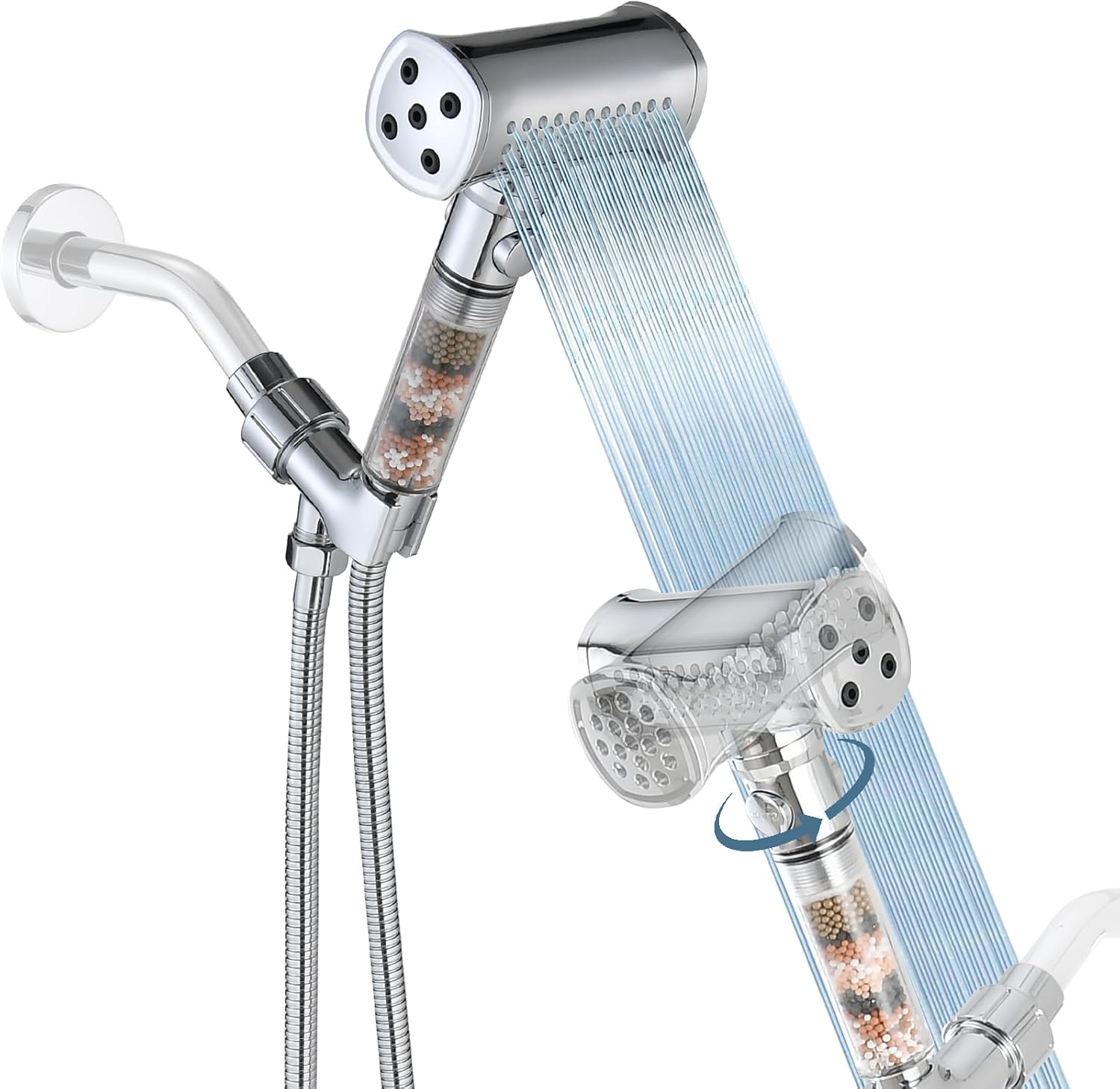 Eco-Friendly 4-Function Hammer-Shape Handheld Shower Head