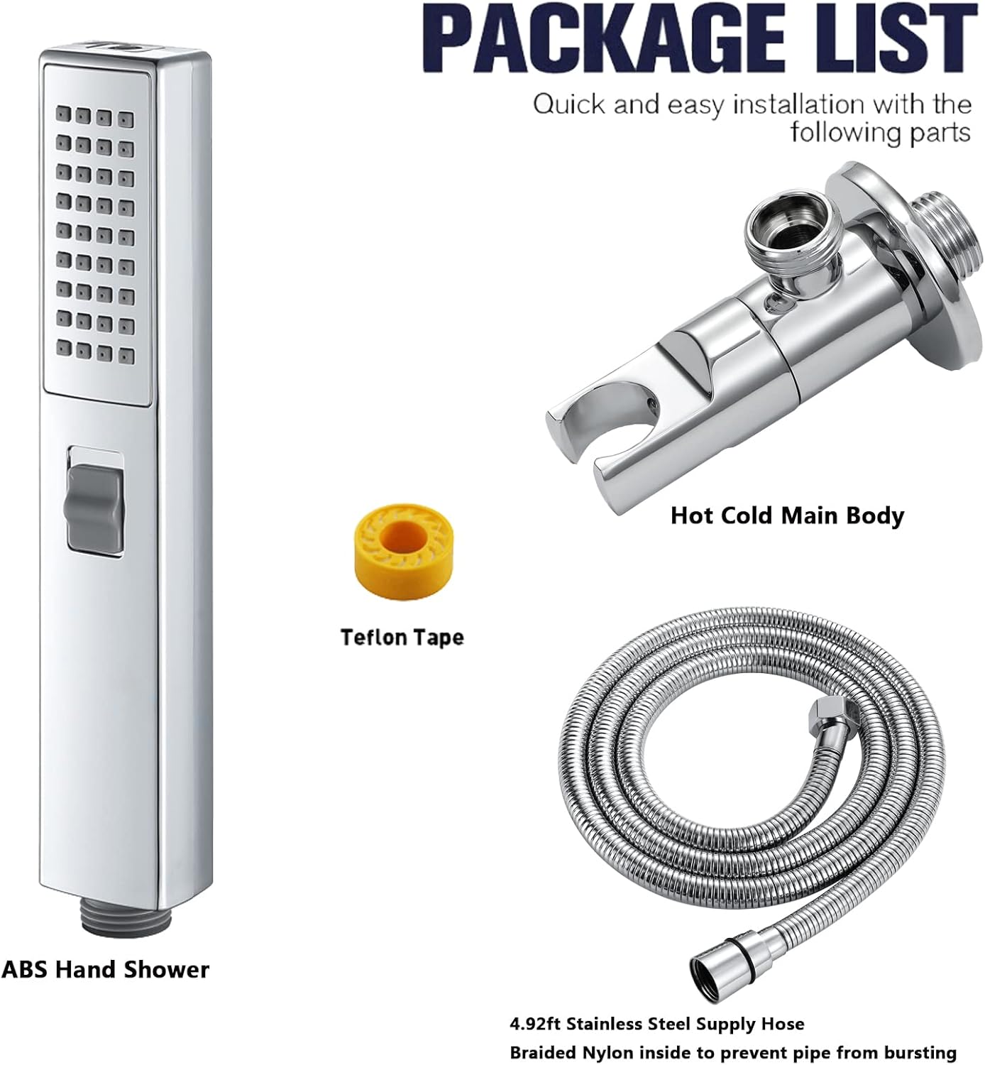 Handheld Shower 2 OutletChromed ABS Shower Head