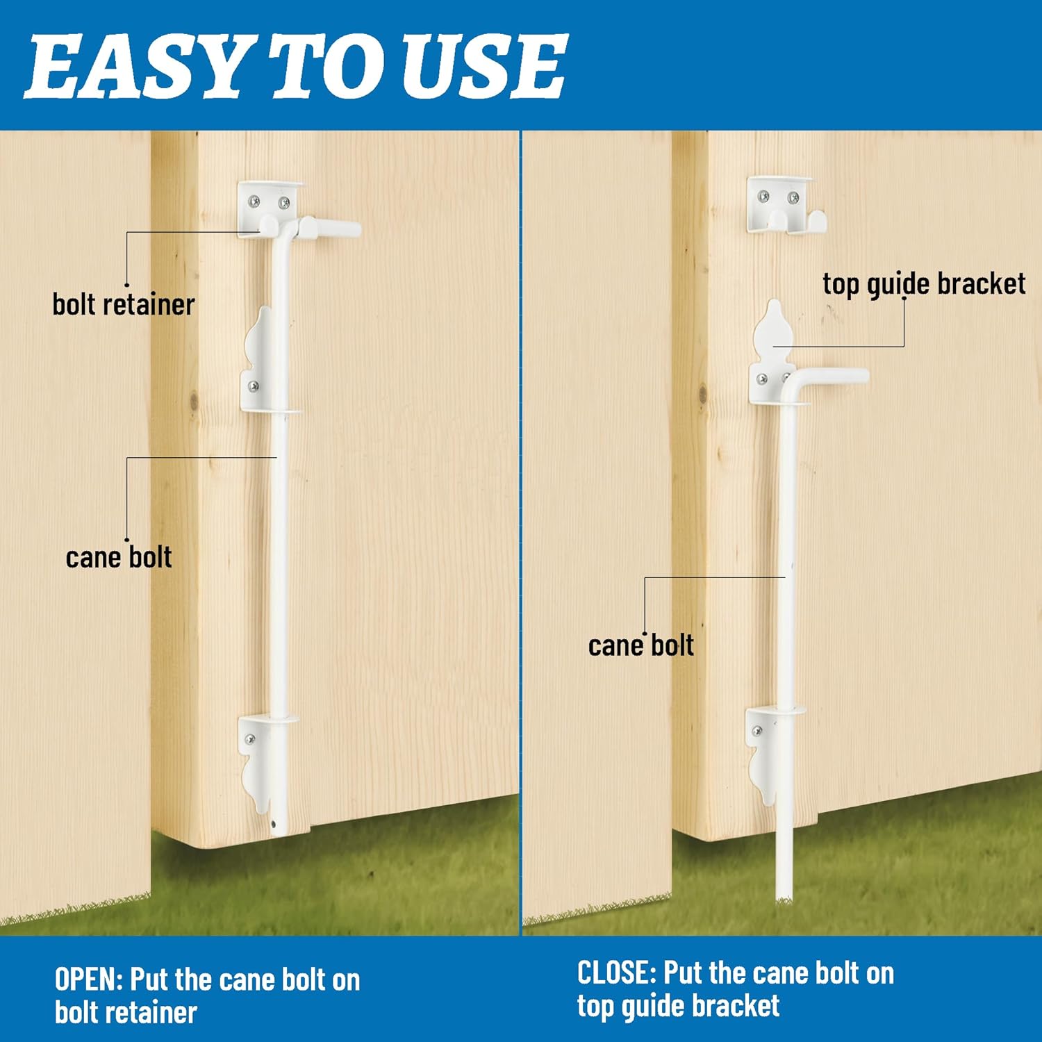 Dreamxiang 24 Heavy Duty Cane Bolt Gate Drop Rod Hardware