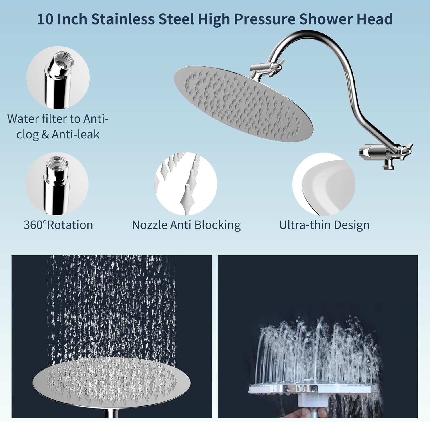 High-Pressure Rainbow Shower Head