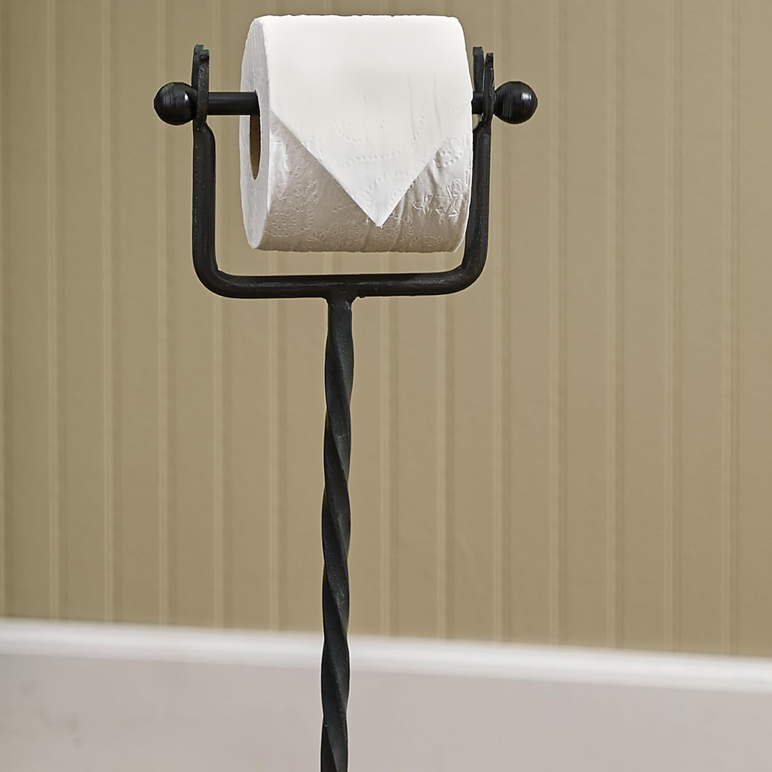 Park Designs Black Standing Toilet Paper Holder 23 H