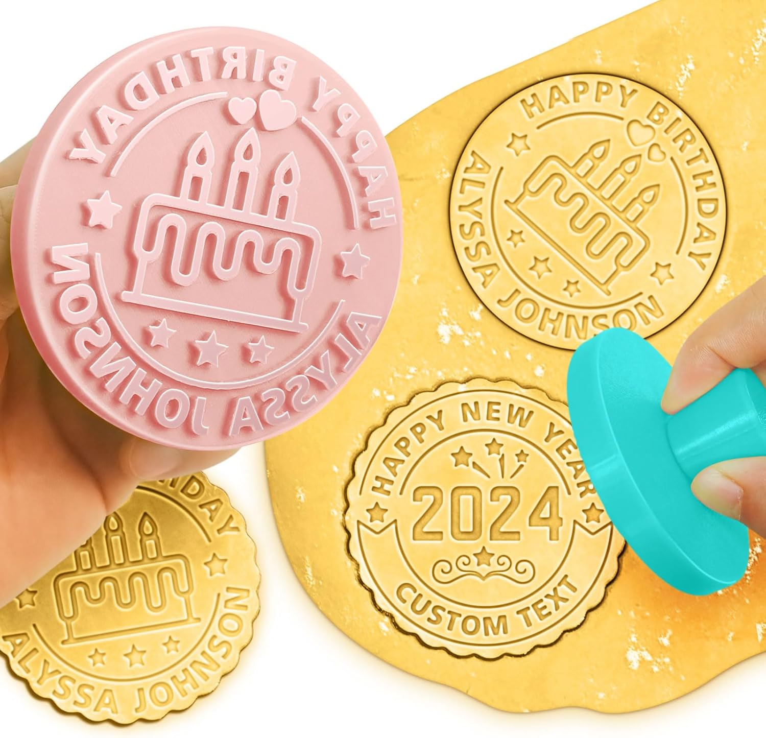 HOPELF Personalized 3D Cookie Stamp Mold Kit 1