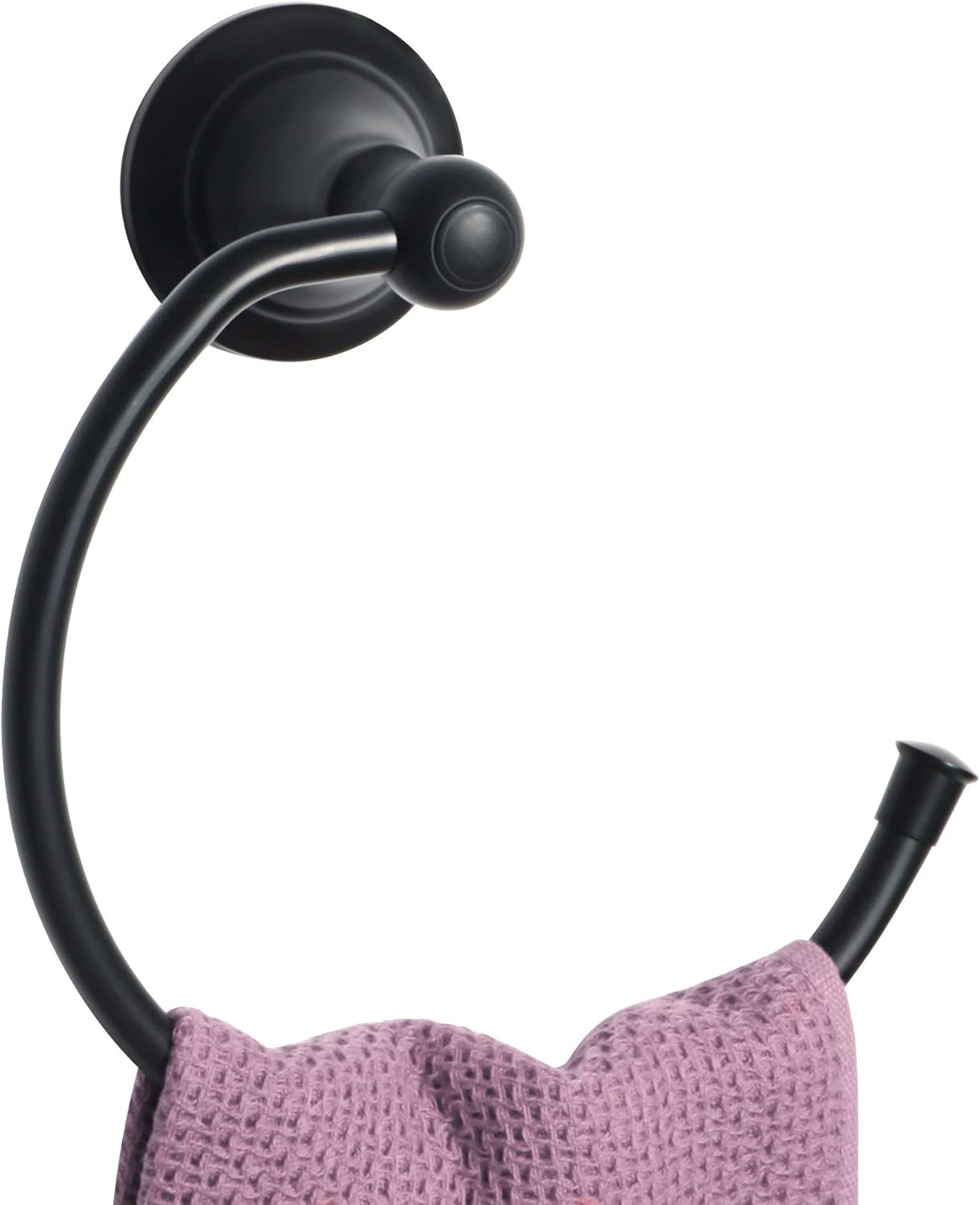 Alise Matte Black Towel Ring for Bathroom