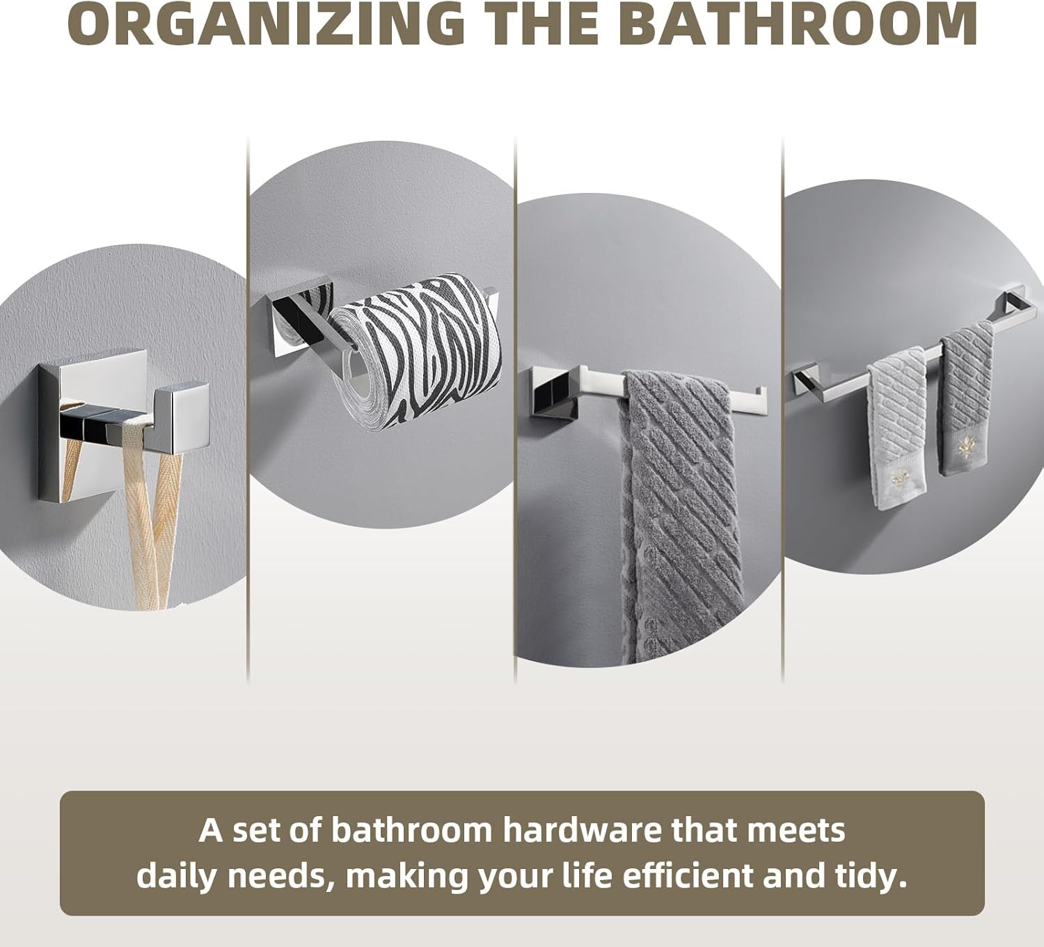Suyar 4-Piece Chrome Bathroom Hardware Set