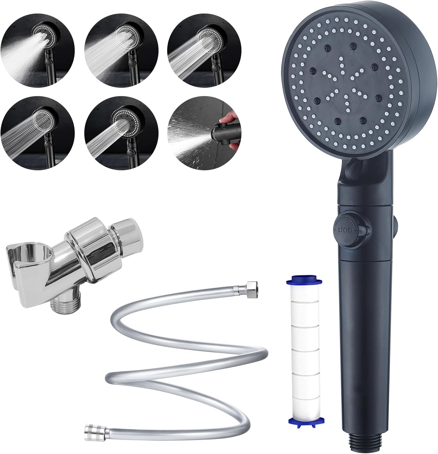 High Pressure Shower Head with 5 Spray Settings