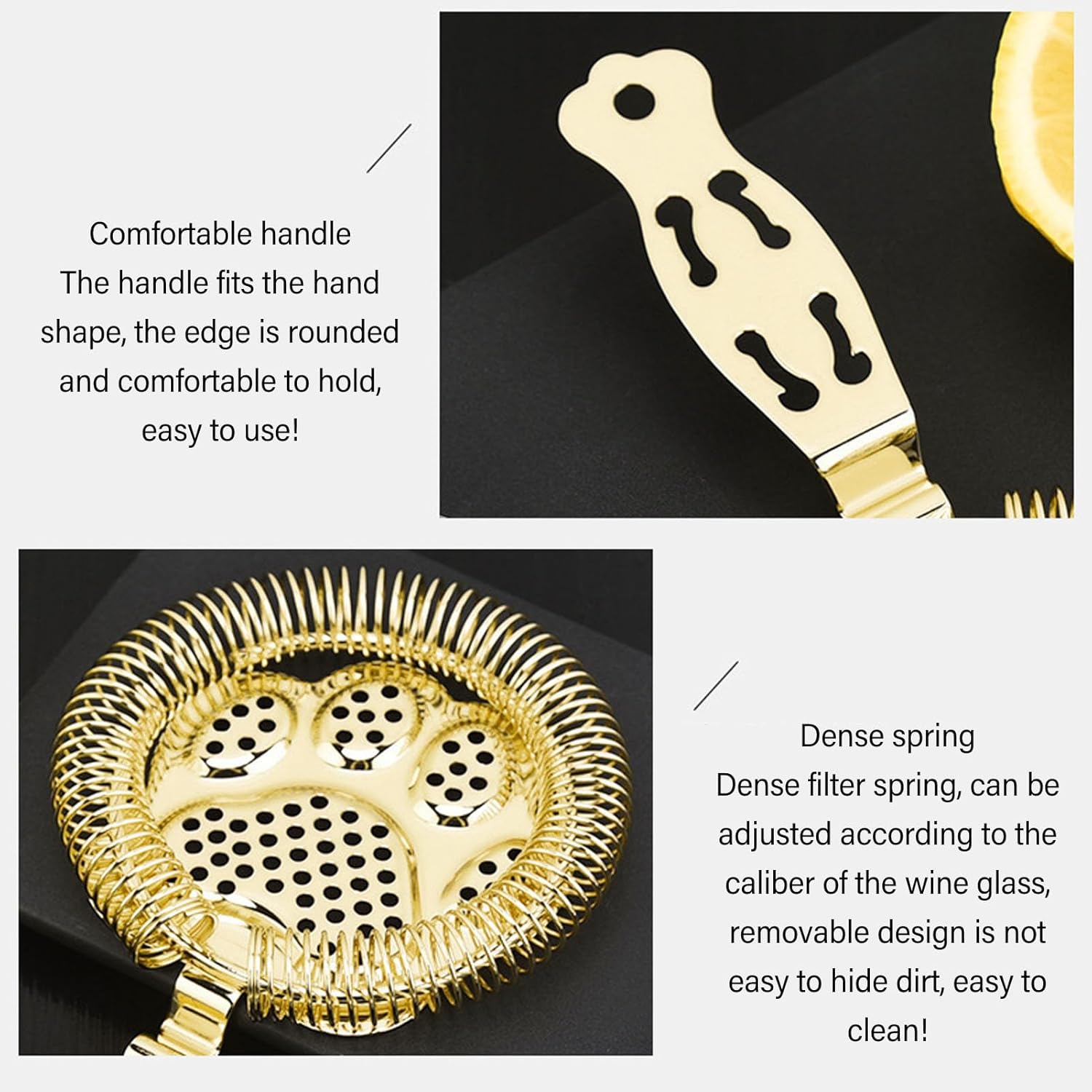 Stainless Steel Bar Strainer with Ice Separation