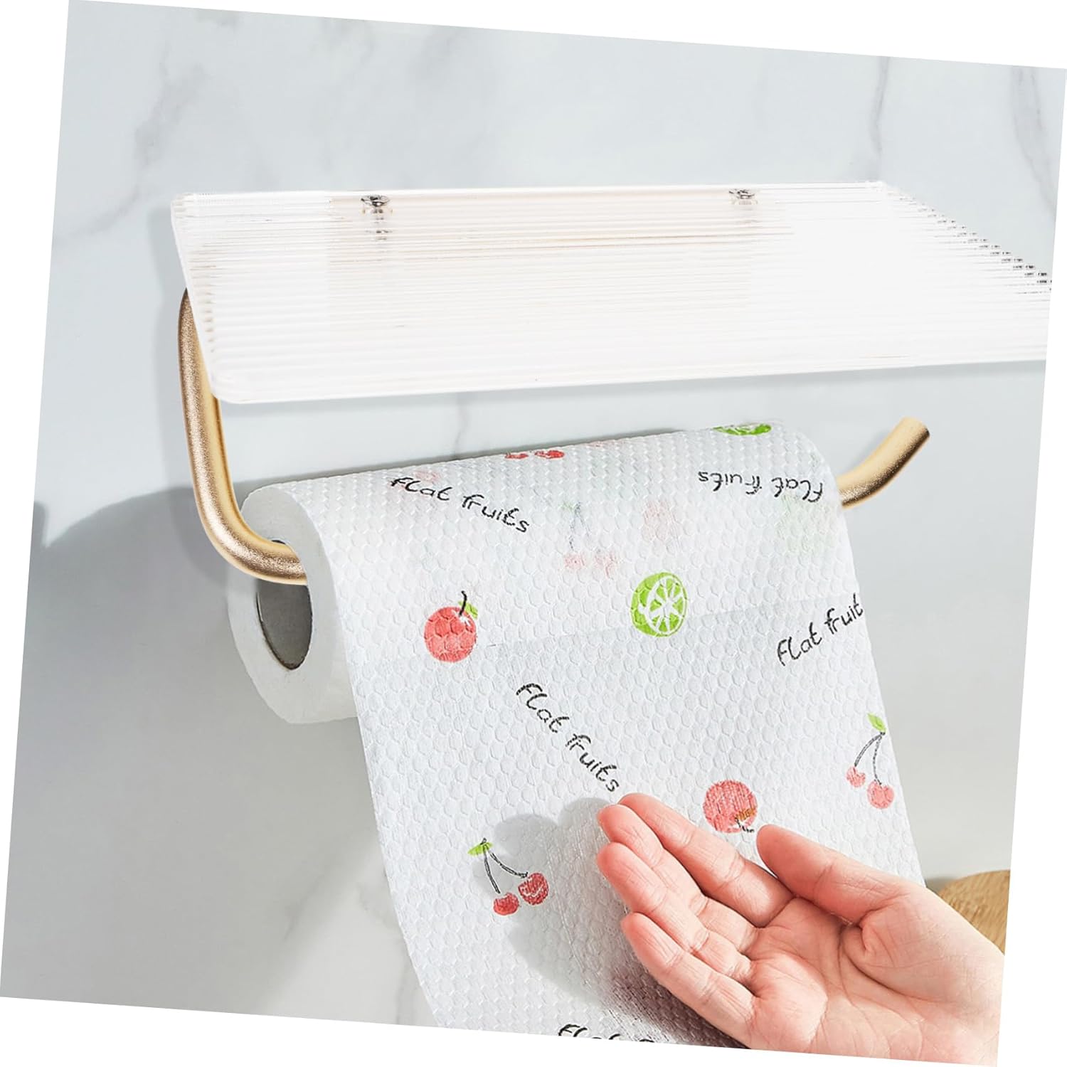OSALADI Wall-Mounted Paper Towel Holder with Phone Shelf Durable and Space-Saving