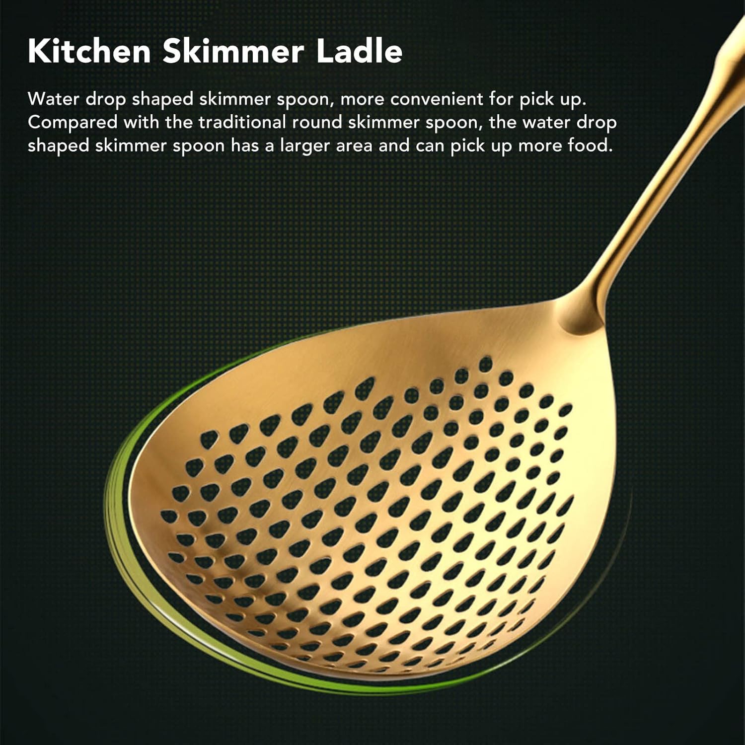 Fdit 304 Stainless Steel Skimmer Ladle with Long Handle