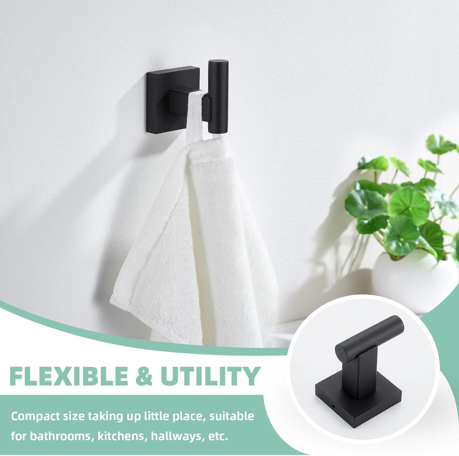 Suyar Matte Black Bathroom Hardware Set 4 PCS