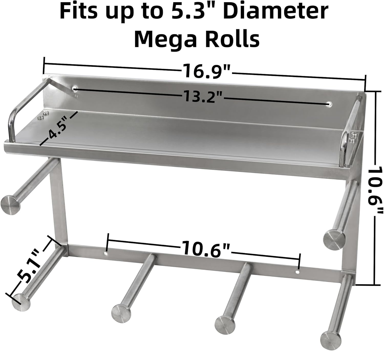Toilet Paper Holder with Shelf and Towel Rack - 14 Rolls Storage
