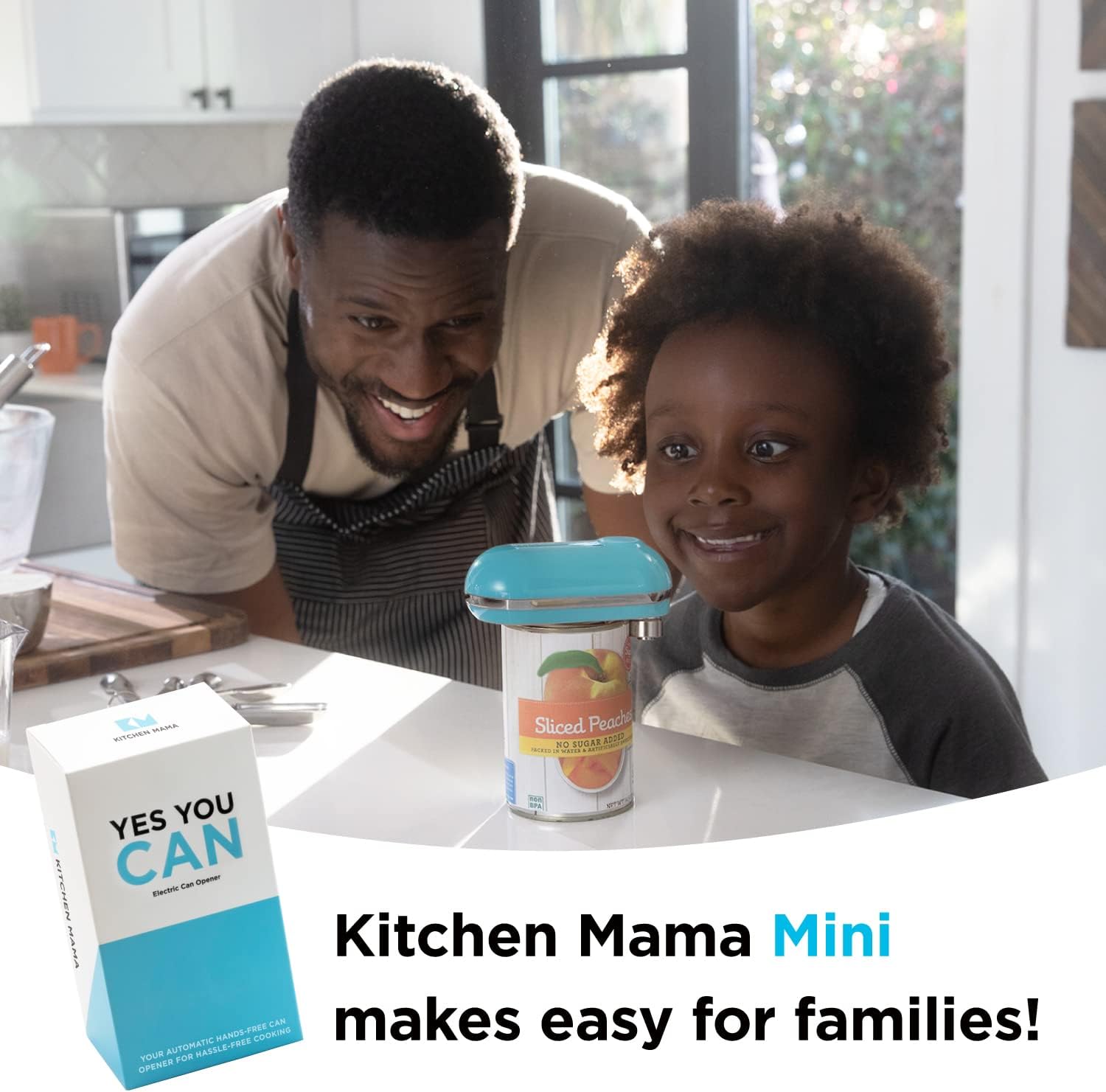 Kitchen Mama Mini Electric Can Opener - One Button 360 Cut Safe Portable