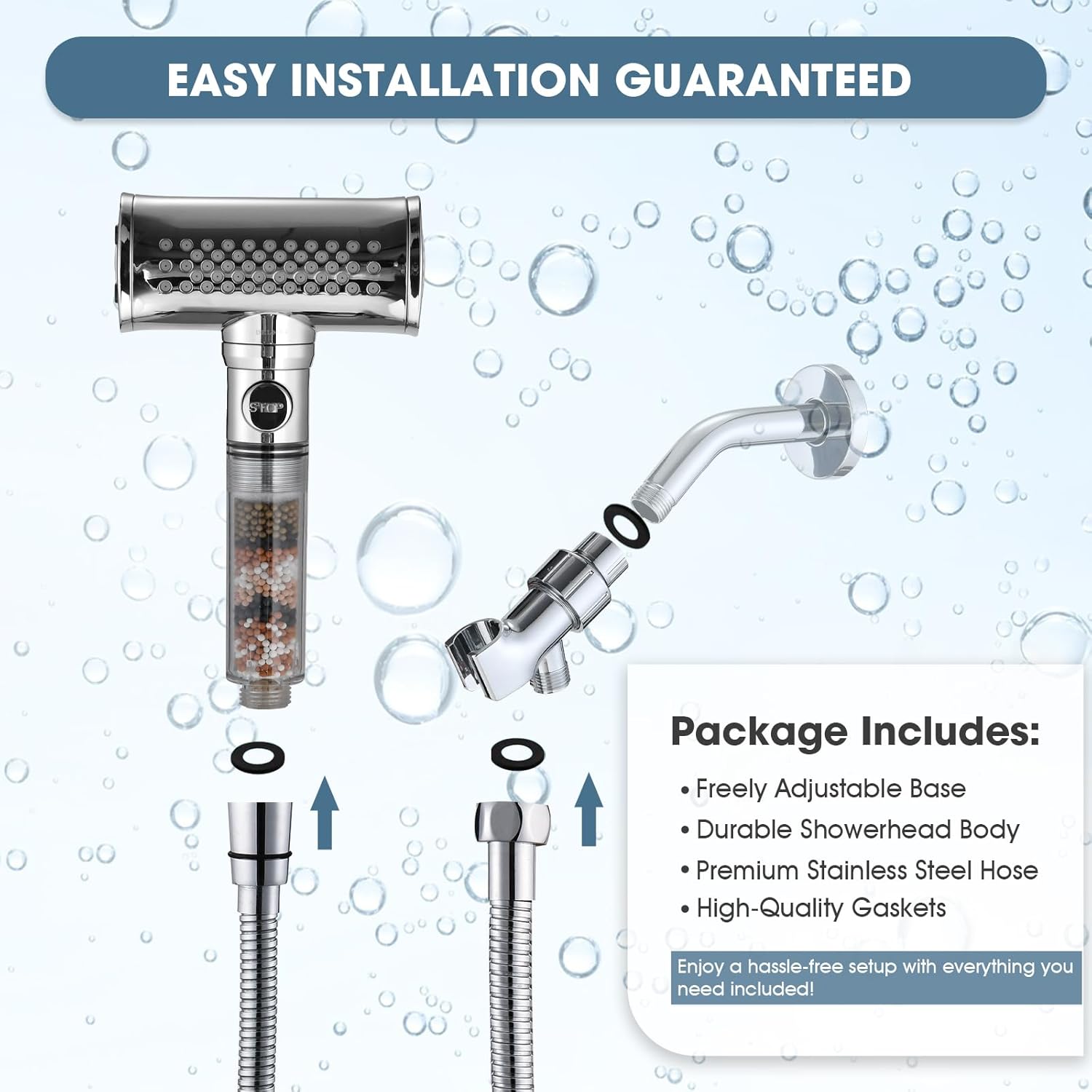 Eco-Friendly 4-Function Hammer-Shape Handheld Shower Head