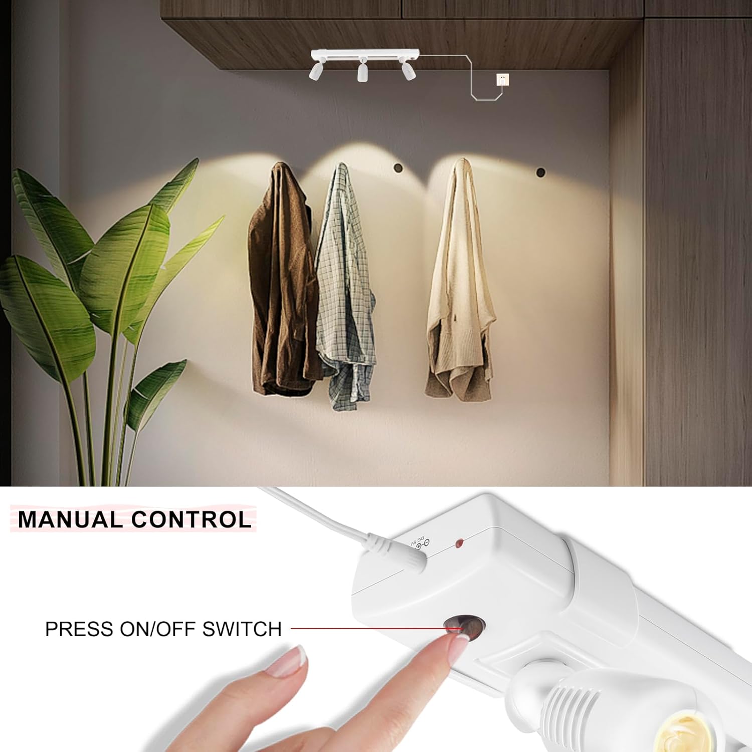LUXSWAY Dimmable LED Track Light with Remote and 3 Adjustable Heads 1