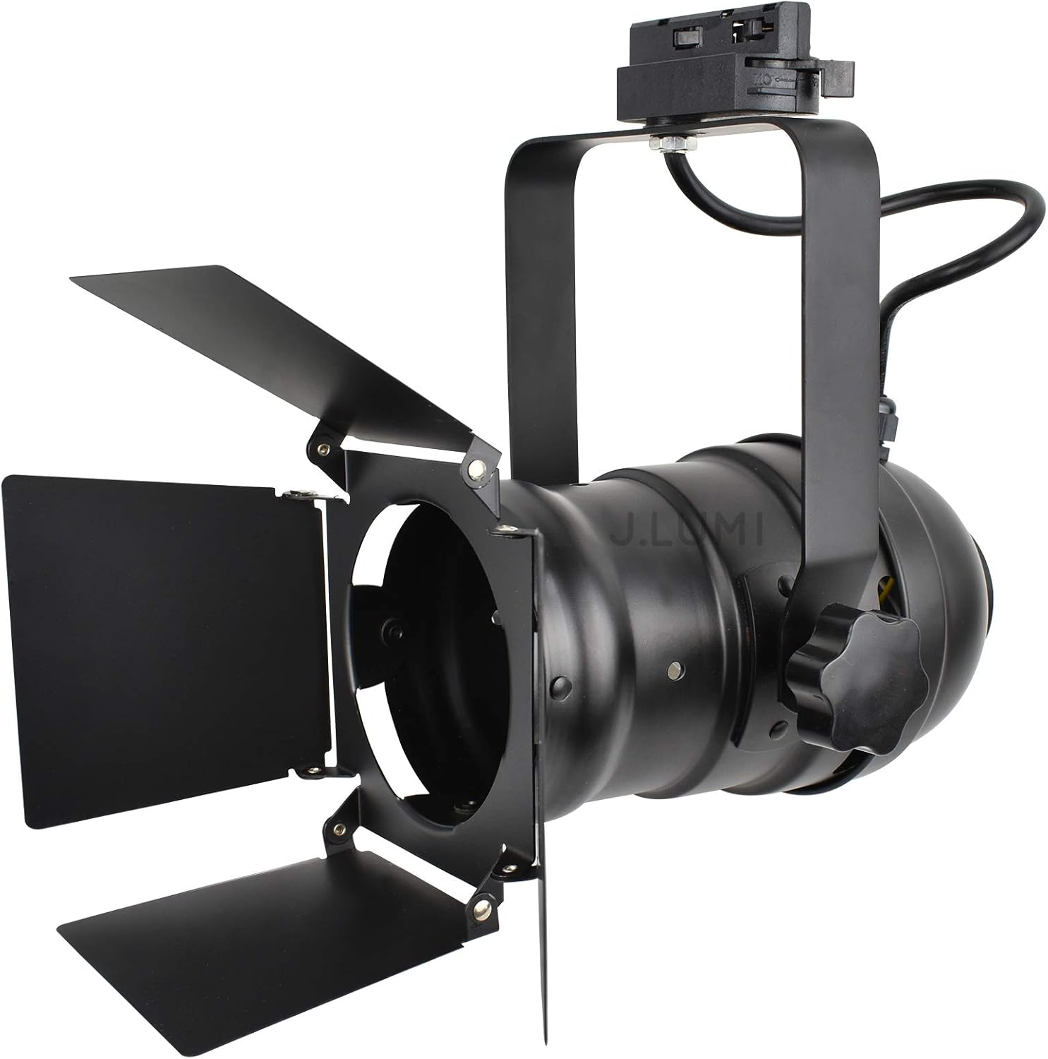JLUMI TRK9000 Track Light Head with Flippers Black Frost Finish